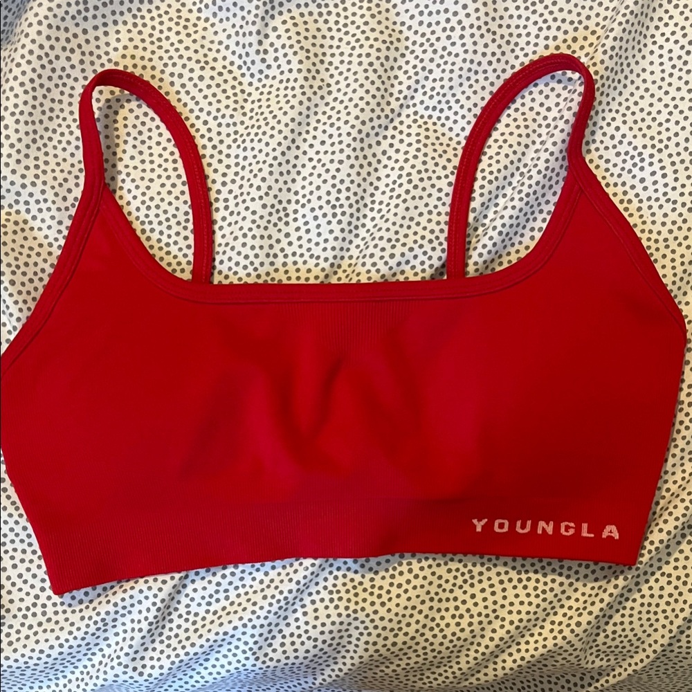 YoungLA Red Seamless sports bra